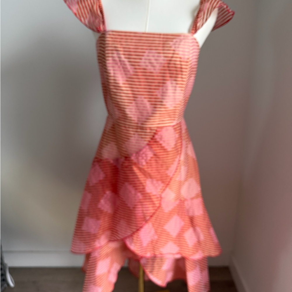 Alice + Olivia Striped Ruffle Flutter Dress — Size 4, NWT